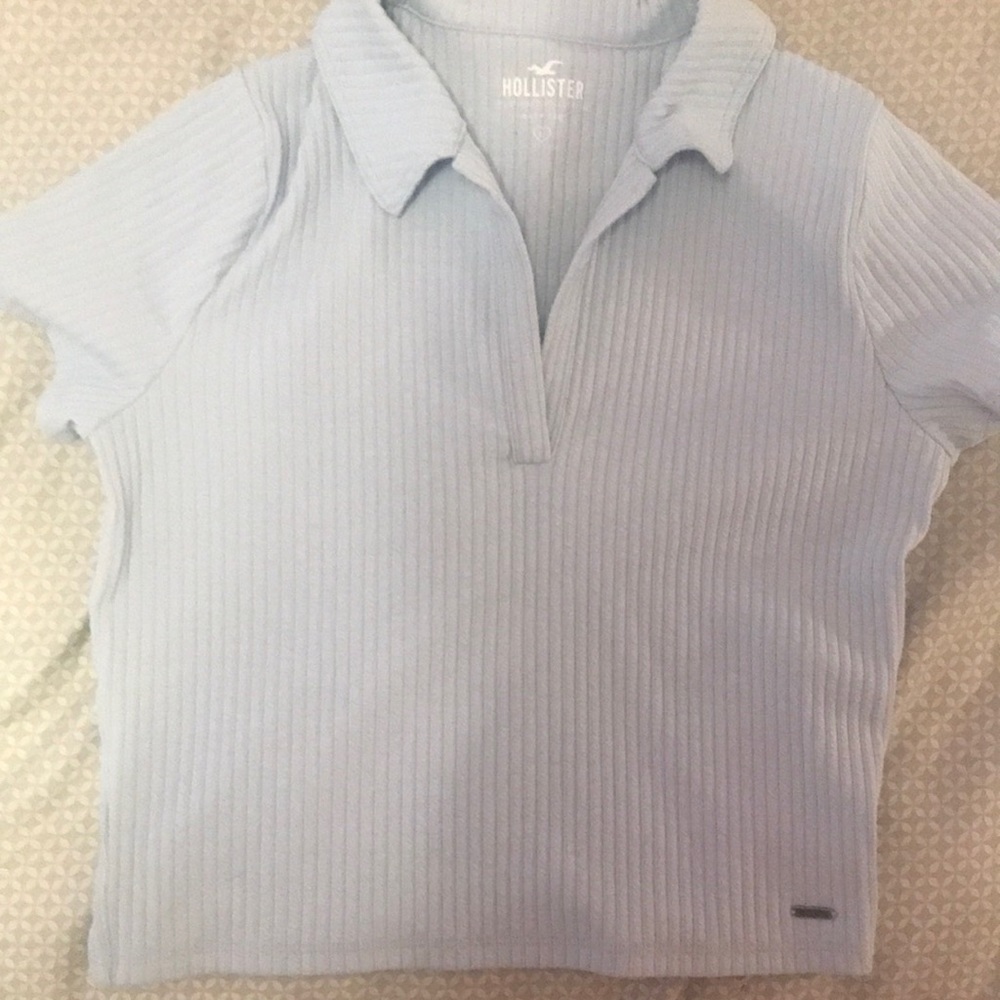 Light blue, fold collar, super soft